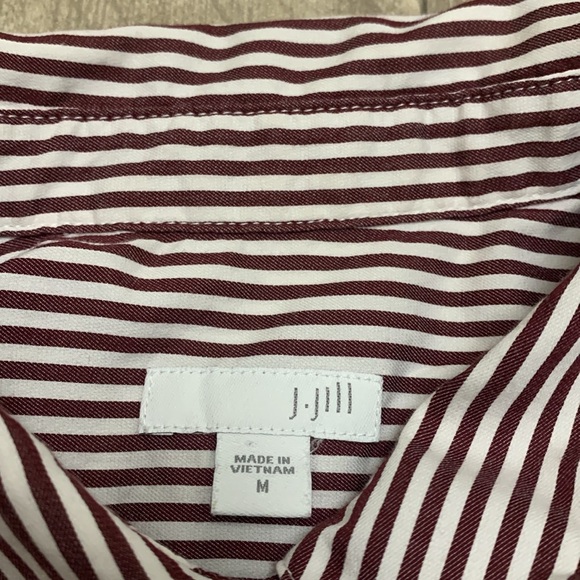 Womens J.Jill Silk Cotton Blend‎ Button Down Stripe Long Sleeve Tunic Dress - Picture 5 of 8